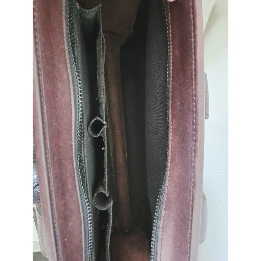 Vintage Jack Georges Messenger Bag Briefcase‎  Leather Burgundy USA